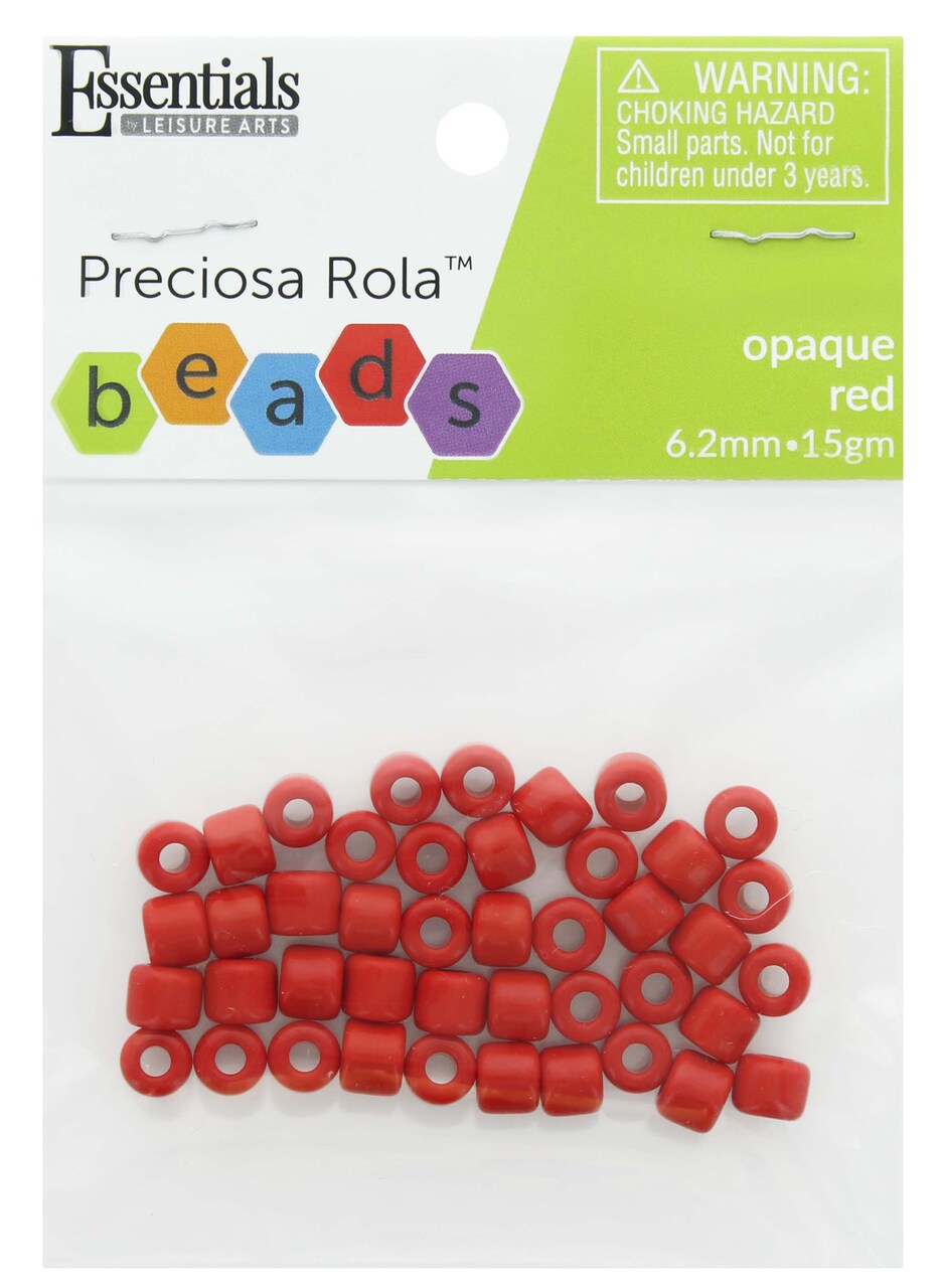 Essentials by Leisure Arts Czech Rola Bead Opaque Red 6.2mm 15gm – Czech Glass Beads for Jewelry Making, Czech Beads for DIY Bracelets, Necklaces, and Craft Projects